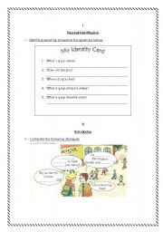 English worksheet: TEST FOR LOW ELEMENTARY STUDENTS