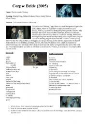 English Worksheet: Corpse Bride