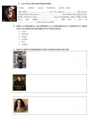 English Worksheet: New Moon. Dealing with movies.