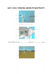 English Worksheet: How wind turbines generate electricity