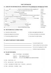 English Worksheet: Past continuous