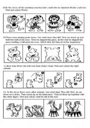 English Worksheet: read think and colour activity