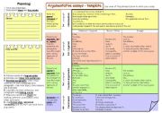 English Worksheet: Writing tips 13: Argumentative essays - template (new version)