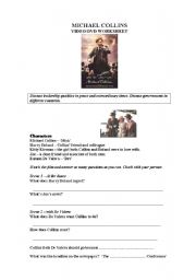 English worksheet: Michael Collins Movie Clip