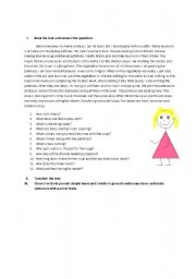 English Worksheet: Mom and Mary cooking