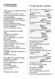 English Worksheet: Song - Word Formation - Supertramp THE LOGICAL SONG