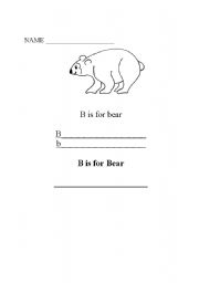 English worksheet: B is for Bear