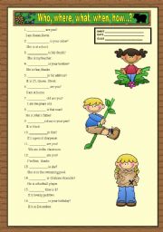 English Worksheet: QUESTIONS