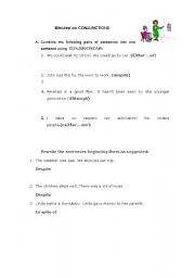 English Worksheet: Conjunctions