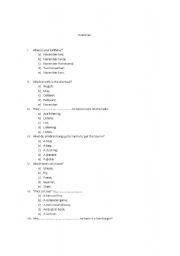 English worksheet: Worksheet