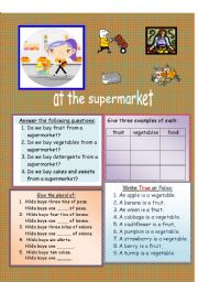 English Worksheet: At the supermarket