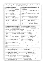 English Worksheet: Exercises of verb to be