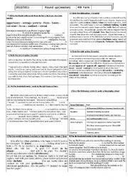 English Worksheet: Round up 4th form : language and writing tasks