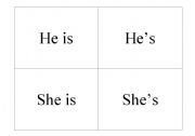 English worksheet: Verb Be- Memory cards