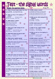 Test * Group B * signal words in the Present Simple Tense* for intermediate level * 25 questions * key is included * fully editable