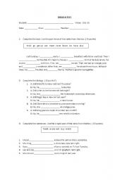 English worksheet: Simple past tenses