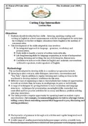 English Worksheet: Lesson Plan