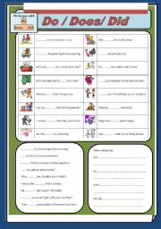 English Worksheet: Do / Does / Did