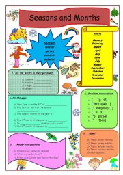 English Worksheet: Seasons and Months