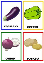 English Worksheet: Vegetables Flashcards 1/2