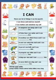 English Worksheet: Can (ability)