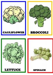 English Worksheet: Vegetables Flashcards 2/2