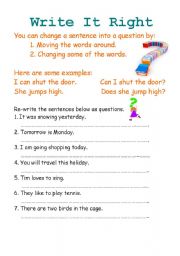 English worksheet: Write it right