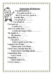 English Worksheet: Introducing myself