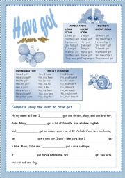 English Worksheet: HAVE GOT