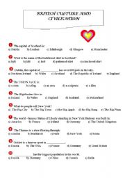 English Worksheet: British Culture and Civilisation 