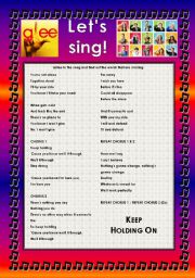 English Worksheet: GLEE SERIES  SONGS FOR CLASS! S01E07  FOUR SONGS  FULLY EDITABLE WITH KEY!