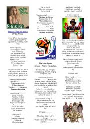 English Worksheet: Shakira - Waka waka (Football World Cup South-Africa 2010)