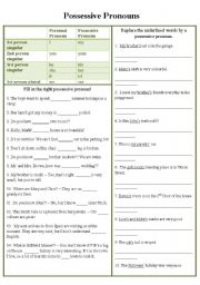 English Worksheet: Possessive Pronouns