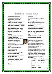 English Worksheet: hollywood - michael bublé