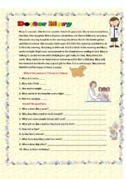 English Worksheet: Doctor Mary