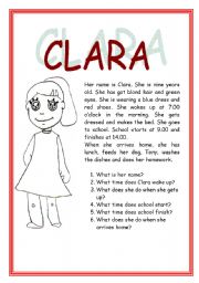 English Worksheet: CLARA