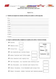 English Worksheet: The Numbers