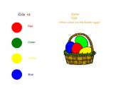English Worksheet: Crafty Colours! Age 2 - 3 Years Easter Eggs 