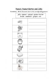 English Worksheet: Peanut Butter and Jelly