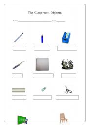 English Worksheet: The Classroom Objects