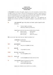 English Worksheet: Prepositions (English to Portuguese)