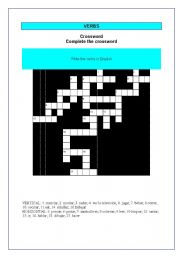 English Worksheet: Crossword