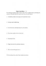 English worksheet: Help for diary writers (1) Worksheet