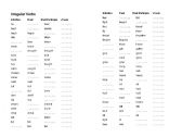 English worksheet: irregular verbs