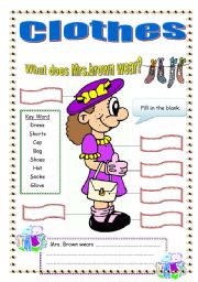 English Worksheet: Clothes