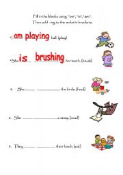 English Worksheet: PRESENT CONTINUOUS TENSE (3 PAGES)