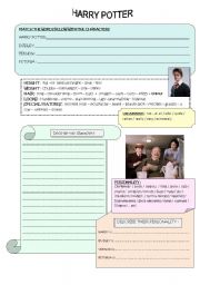 English Worksheet: harry potter physical description