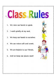 English worksheet: Class Rules