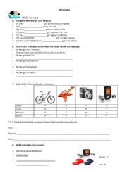 English worksheet: Ha ve got