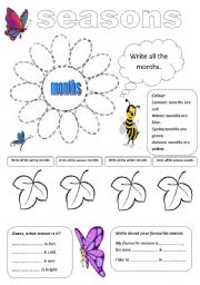 English Worksheet: Seasons, months